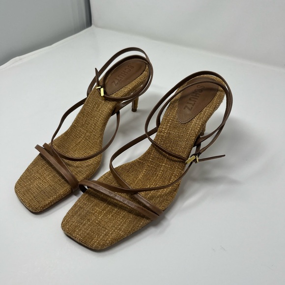 $128 MSRP | Schutz - Bari Mid Sandals | Caramel Coffee | US 9.5 - Picture 5 of 16